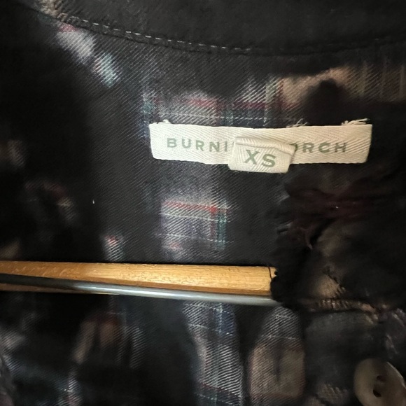 Anthropologie Burning Torch Plaid Tie Dye Burnout Button Down Tunic Dress - Picture 15 of 16